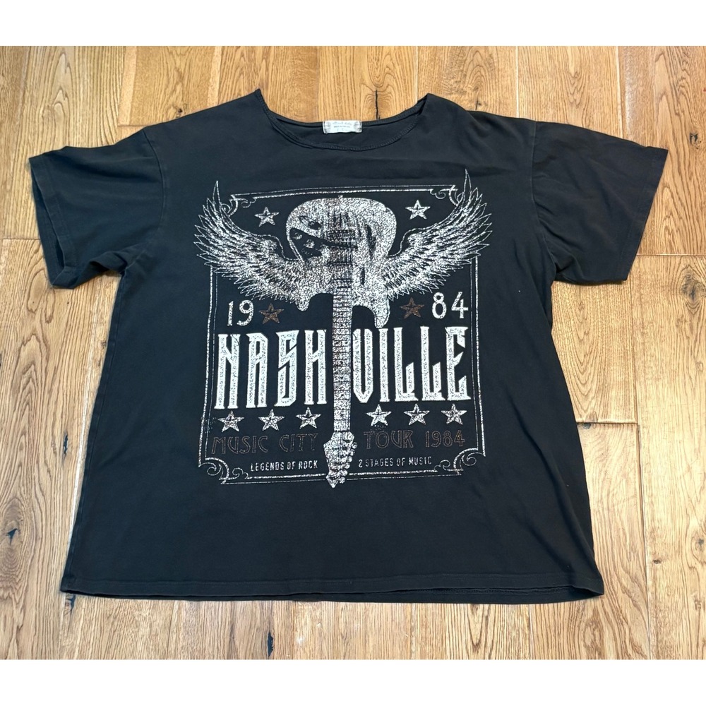 Altar'd State Nashville Music City Tour 1984 Graphic Tee Faded Black Small - Picture 1 of 5